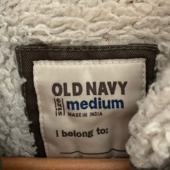 Old Navy Army Green Jacket w/ Sherpa Lining - Picture 3 of 3